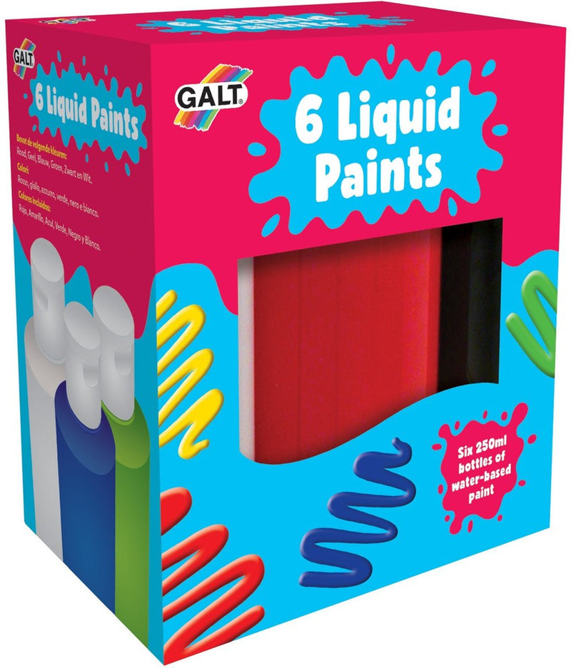 6-Pack Liquid Paints – 6-Pack Ready-Mixed Set for Kids, Learning SPACE