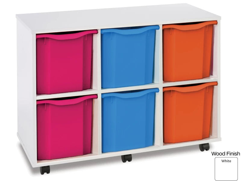 6 Quad Portable Double Tray Unit-Classroom Furniture, Furniture, Library Furniture, Monarch UK, Sensory Room Furniture, Storage, Storage Bins & Baskets, Trays, Wellbeing Furniture-MEQ1062X-Learning SPACE