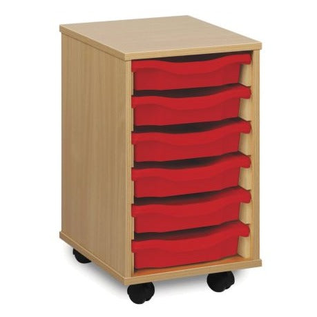 6 Single Tray Unit-Shelves, Storage, Storage Bins & Baskets, Trays, Wellbeing Furniture-Maple-Learning SPACE