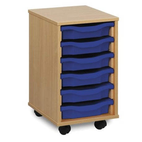 6 Single Tray Unit-Shelves, Storage, Storage Bins & Baskets, Trays, Wellbeing Furniture-Beech-Learning SPACE