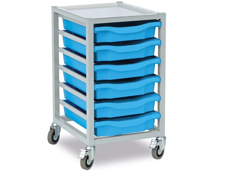 6 single tray unit, mobile W370 x D430 x H685mm (1 column of 6), Learning SPACE