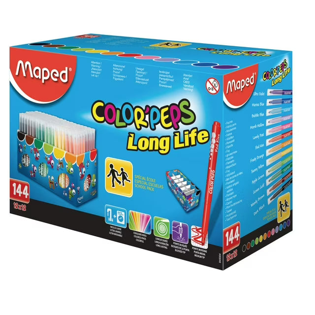 Washable Markers X 144 School Pack, Learning SPACE
