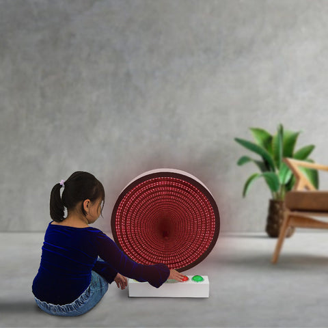60cm Infinity Mirror with Giant Remote Buttons-Infinity mirror,Mirror,Playlearn,SCOTEXCEL,Sensory Mirrors,Visual Fun,Visual Sensory Toys-Learning SPACE