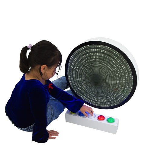 60cm Infinity Mirror with Giant Remote Buttons-Mirror, Playlearn, Sensory Mirrors, Visual Fun, Visual Sensory Toys-SIM60-Learning SPACE