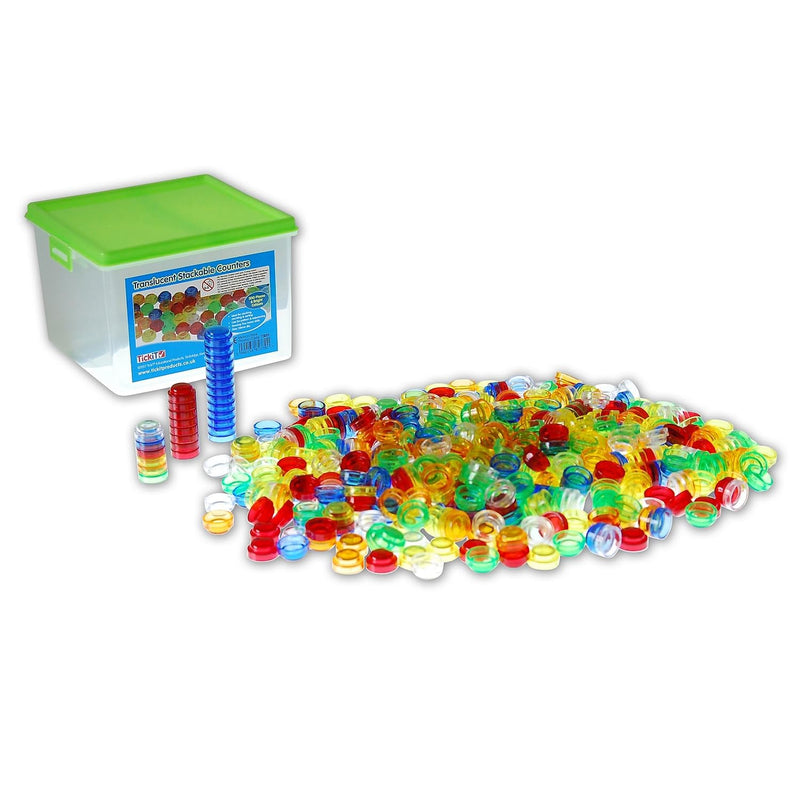 Translucent Stackable Counters - Pk500, Maths Toys Learning SPACE