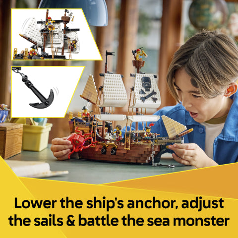 LEGO® Creator (31387) 3-In-1 Iconic Pirate Ship, Activity Toys Learning SPACE