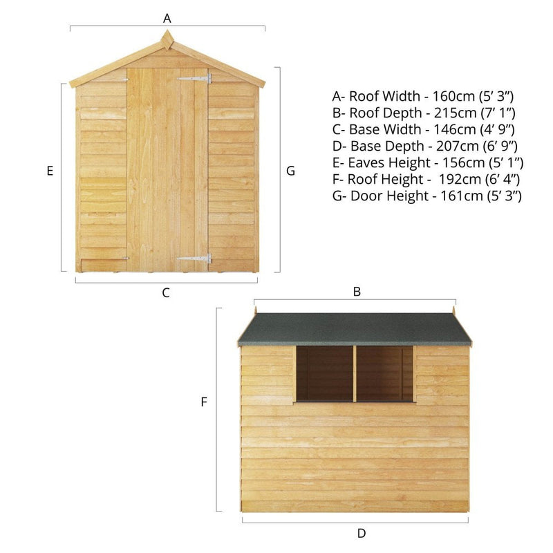7 x 5 Overlap Apex Shed, Learning SPACE
