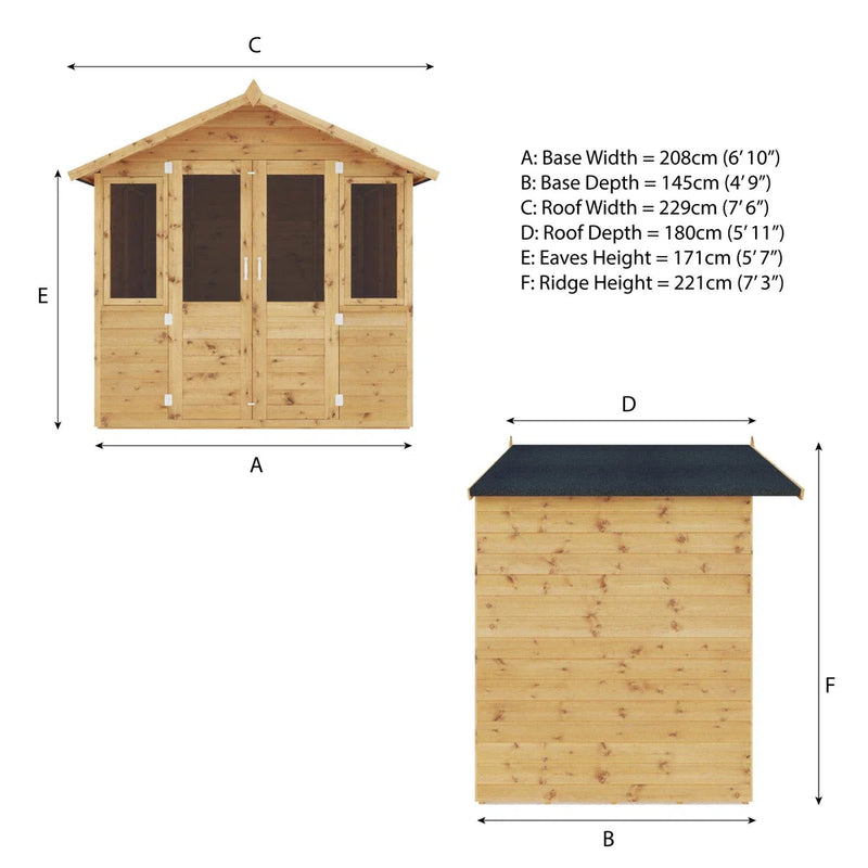 7 x 5 Traditional Double Door Summerhouse, Learning SPACE