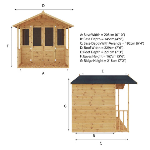 7 x 7 Bournemouth Wooden Summerhouse-Eco Friendly, Forest School & Outdoor Garden Equipment, Mercia Garden Products, Sheds, Wellbeing Furniture-Learning SPACE