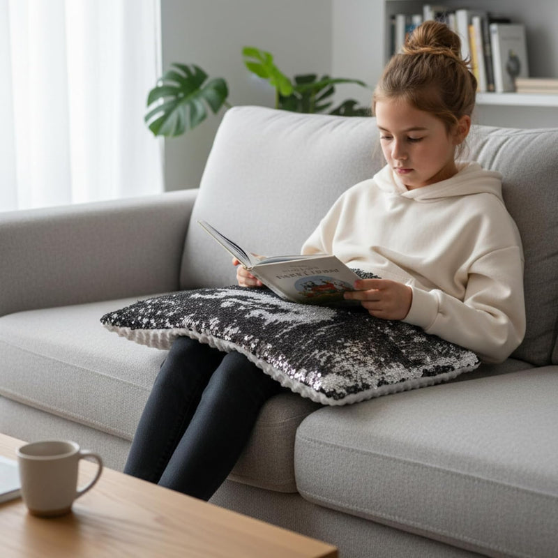 3kg Weighted Sequin Lap Pad – Black and white, Learning SPACE