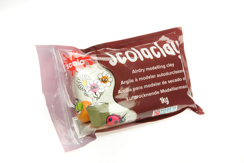 Scolaclay Air Drying Clay 1kg-Air Drying Clay,Art Materials,Art Pack,Arts & Crafts,Classroom Resources,EA Tender,Early Arts & Crafts,Messy Play,Modelling Clay,Pottery,Primary Arts & Crafts,Scola-Learning SPACE