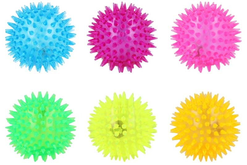 7.5cm Neon Flashing Spiky Ball Random Colour, Learning SPACE