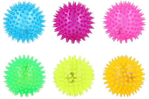 7.5cm Neon Flashing Spiky Ball Random Colour, Learning SPACE