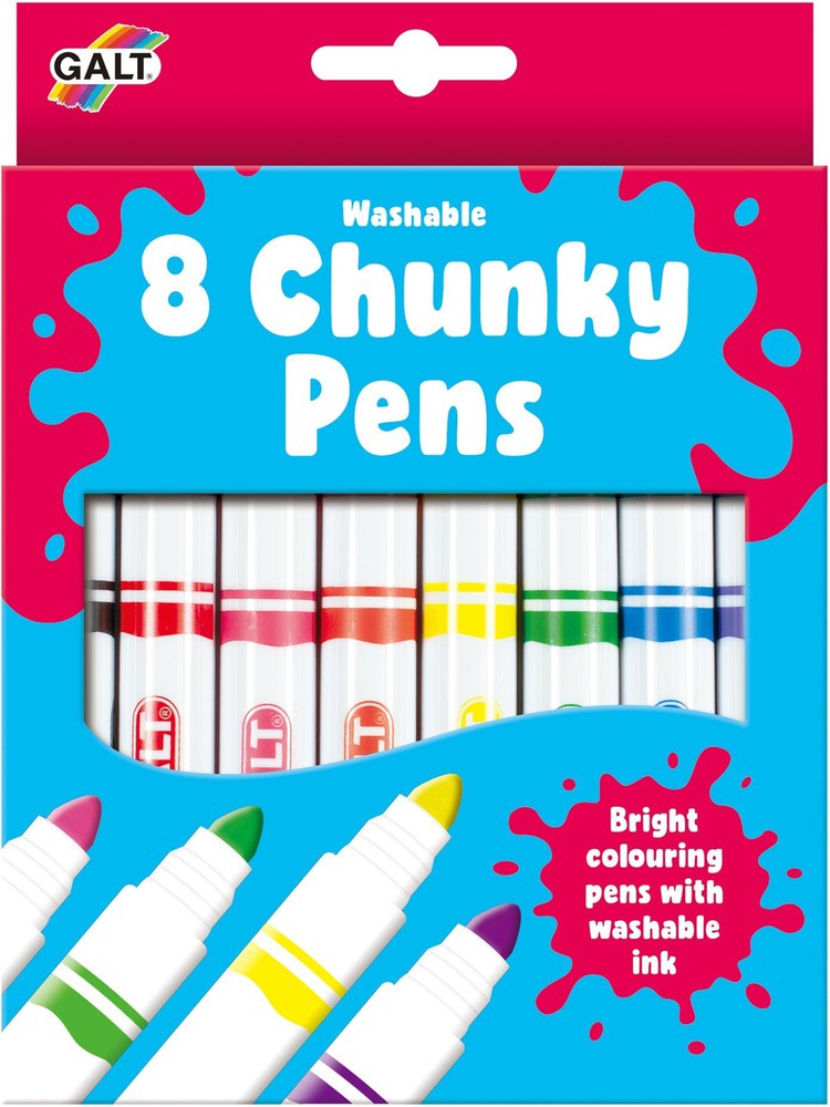 8 Chunky Pens - Washable, Learning SPACE