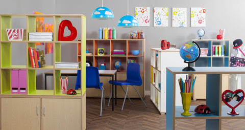 9 Cube Room Divider - Bubble Gum Range-Dividers,Dropship,Monarch UK,Shelves,Storage,Wellbeing Furniture-Learning SPACE