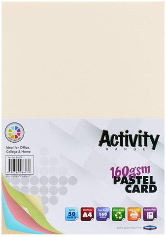 A4 160gsm Card 50 Sheets - Pastel-Art Materials, Arts & Crafts, Back To School, Early Arts & Crafts, Paper & Card, Premier Office, Primary Arts & Crafts, Primary Literacy, Stationery, Stock-Learning SPACE