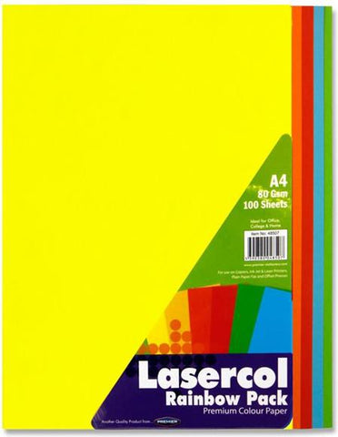 A4 80gsm Colour Paper 100 Sheets - Rainbow-Arts & Crafts, Baby Arts & Crafts, Back To School, Early Arts & Crafts, Paper & Card, Premier Office, Primary Arts & Crafts, Primary Literacy, Stationery, Stock-Learning SPACE