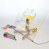 Acrylic LED Message Board (inc 7 markers) - 200x300mm, Learning SPACE