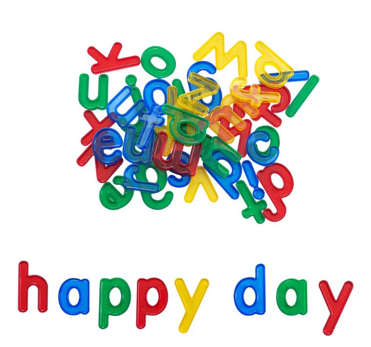 Acrylic Rainbow Lowercase Letters Small - For Use with Light Panels, Learning SPACE