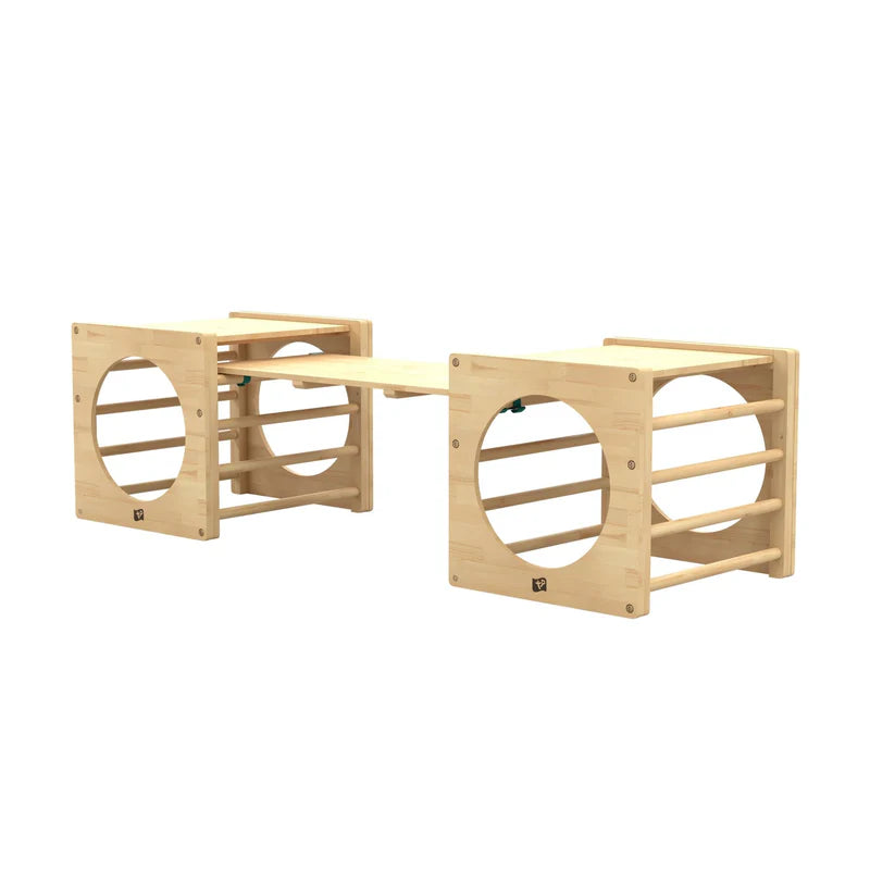Active Tots Wooden 2 Climbing Cubes And Bridge/Slide (UK Mainland Only), Learning SPACE