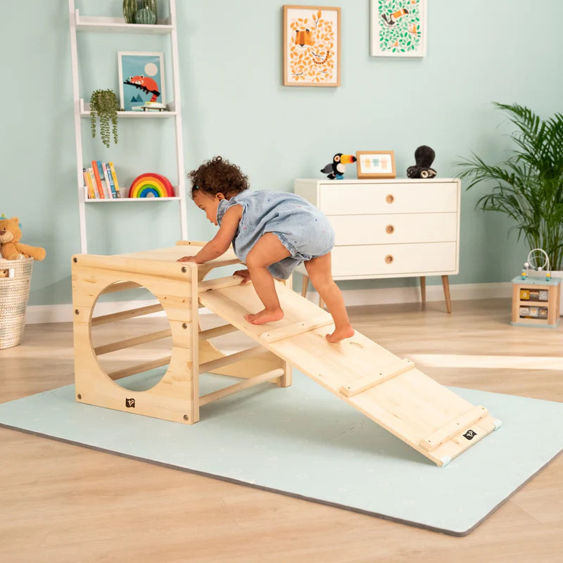 Active Tots Wooden Climbing Cube With Bridge/Slide (UK Mainland Only), Learning SPACE