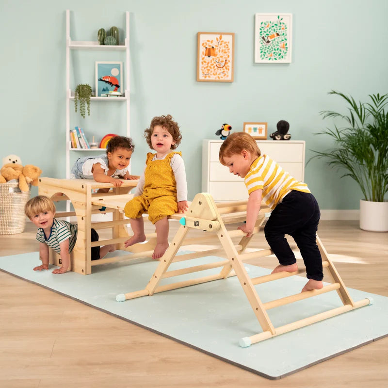 Active Tots Wooden Climbing Triangle, Cube, Bridge/Slide Set (UK Mainland Only), Learning SPACE