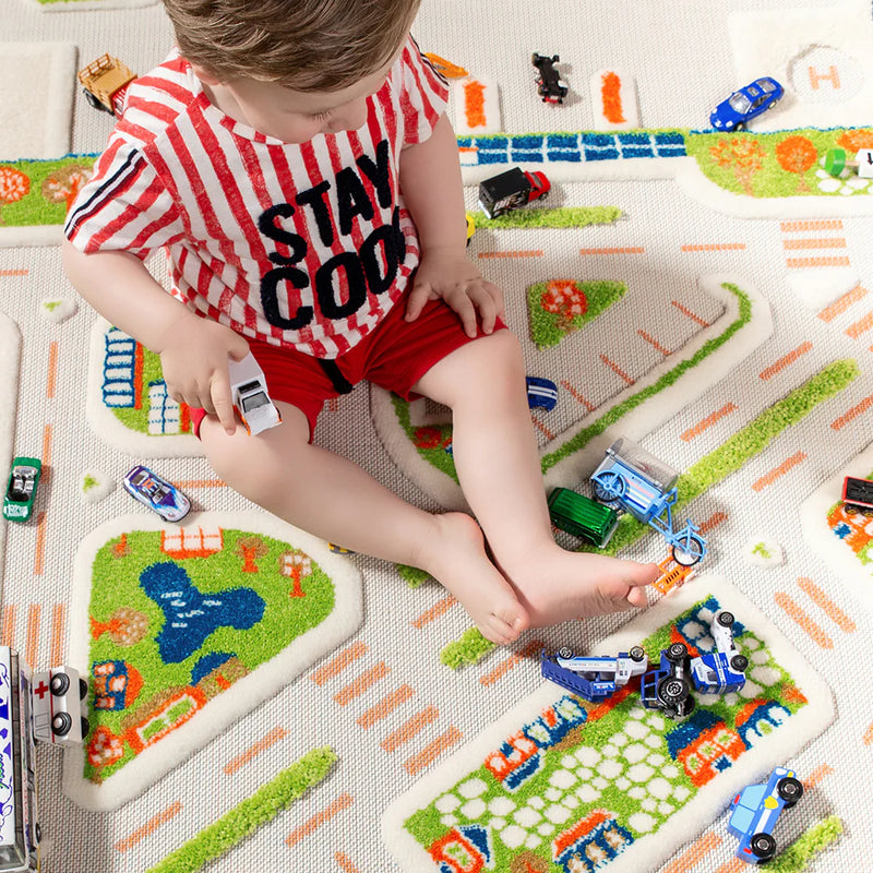 Activity 3D Textured Theme Play Rug, Learning SPACE