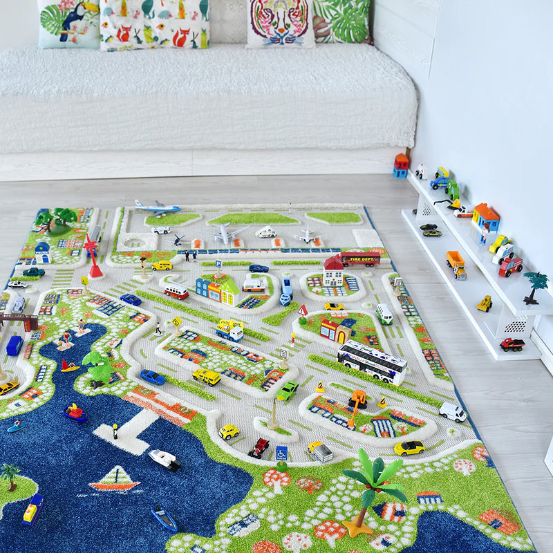 Activity 3D Textured Theme Play Rug, Learning SPACE