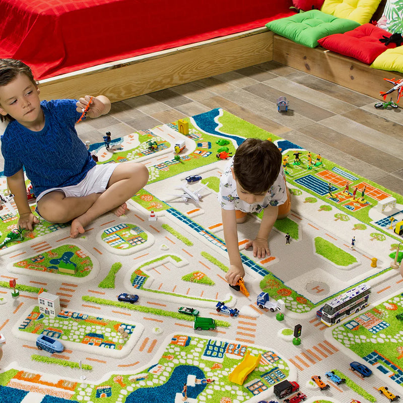 Activity 3D Textured Theme Play Rug, Learning SPACE