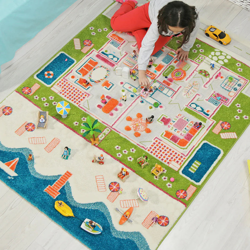 Activity 3D Textured Theme Play Rug, Learning SPACE