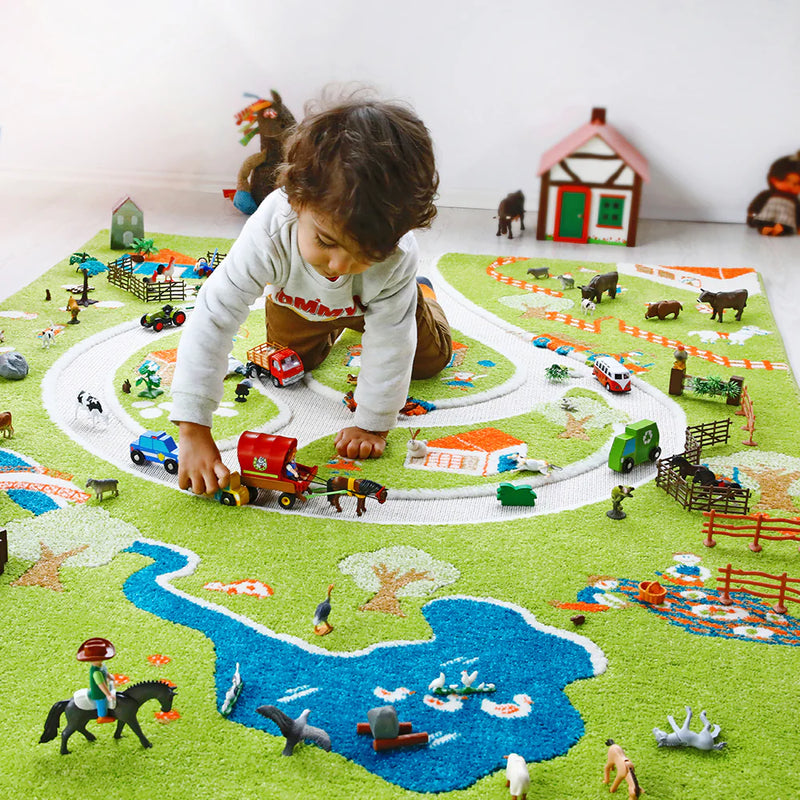 Activity 3D Textured Theme Play Rug, Learning SPACE