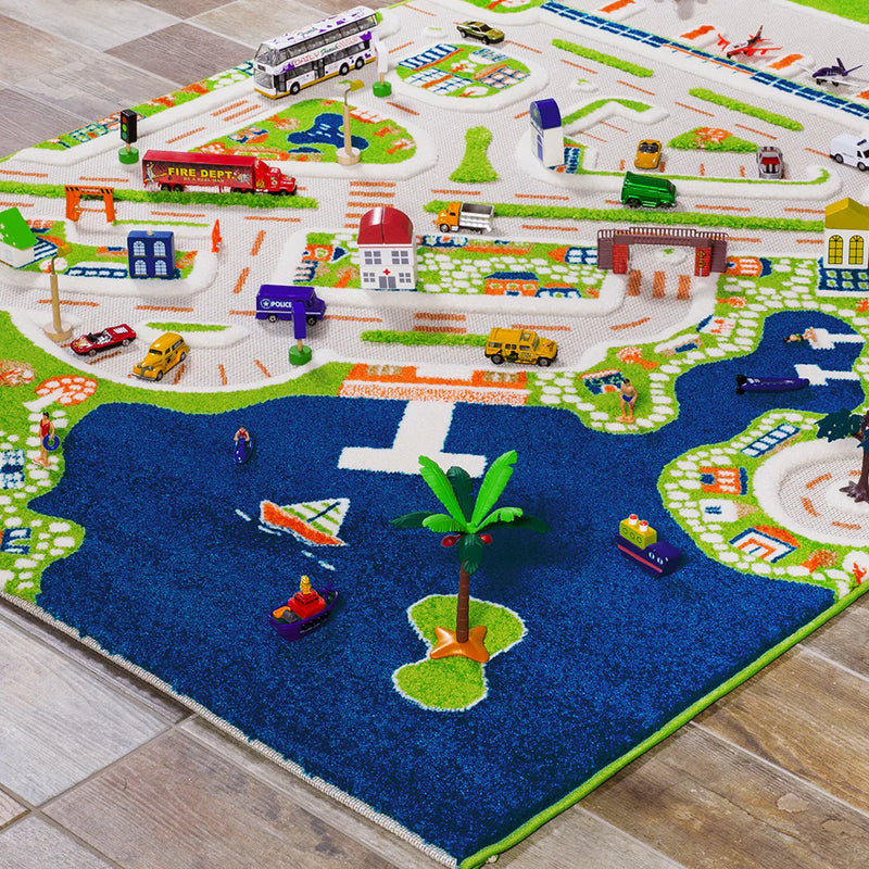 Activity 3D Textured Theme Play Rug, Learning SPACE