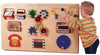 Activity Board for Wall Mounting - 10 visual, tactile and auditory activities-Additional Need, Baby Cause & Effect Toys, Cause & Effect Toys, Deaf & Hard of Hearing, Fine Motor Skills, Helps With, Learn Well, Maths, Primary Maths, sensory activity, Sensory Wall Panels & Accessories, Shape & Space & Measure, Stock, Strength & Co-Ordination-Learning SPACE