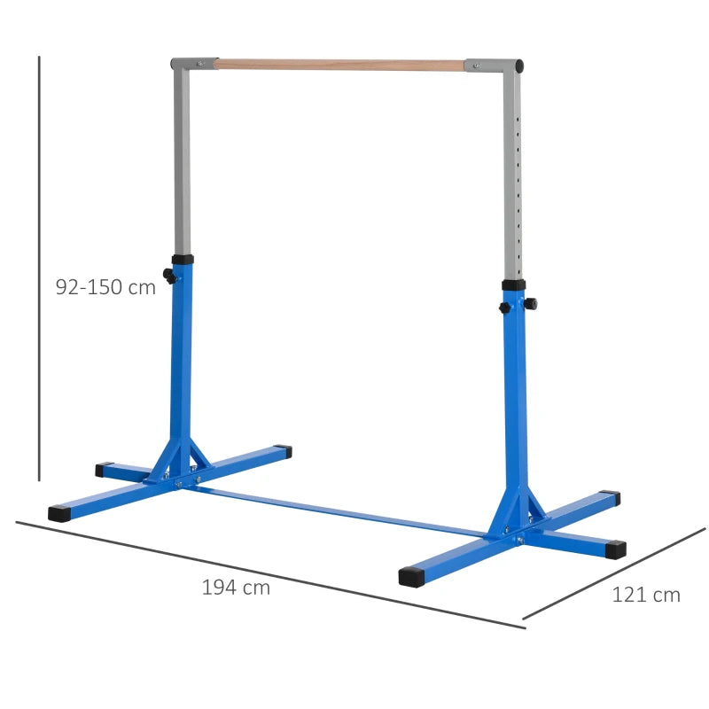 Adjustable Junior Gymnastics Bar – Home Training, Blue, Learning SPACE