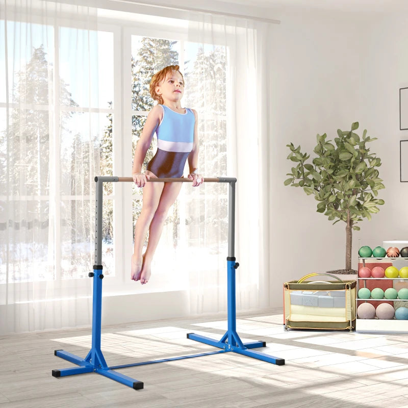 Adjustable Junior Gymnastics Bar – Home Training, Blue, Learning SPACE