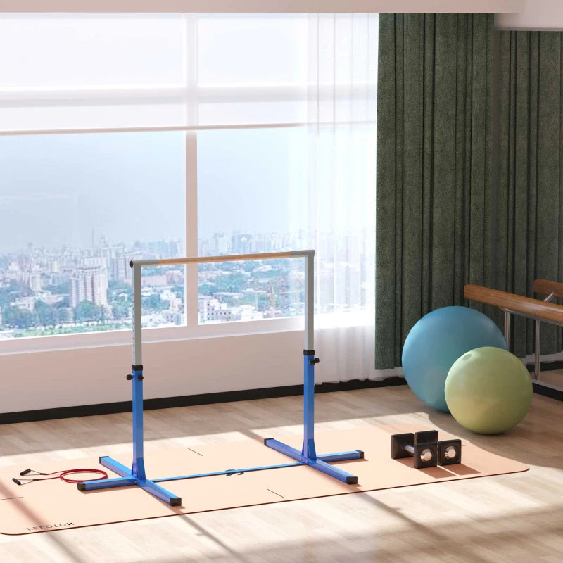 Adjustable Junior Gymnastics Bar – Home Training, Blue, Learning SPACE