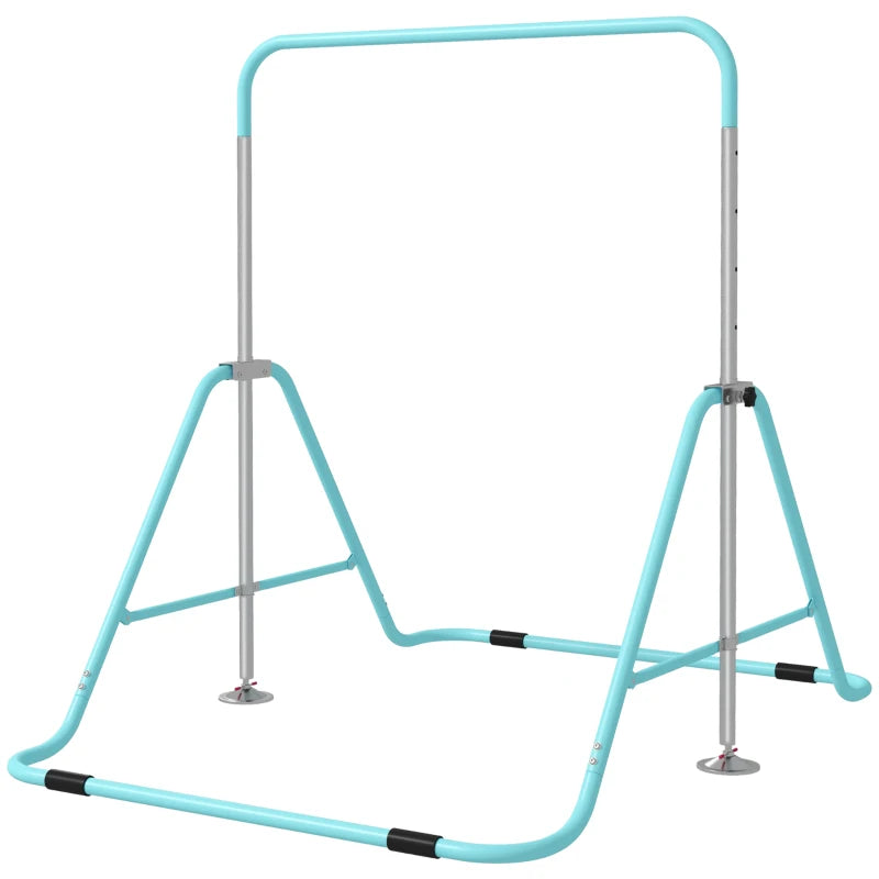 Adjustable Kids Gymnastics Bar – Foldable & Fun Training Bar, Blue Learning SPACE