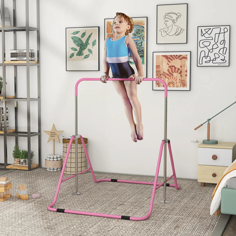 Adjustable Kids Gymnastics Bar – Foldable & Fun Training Bar, Learning SPACE