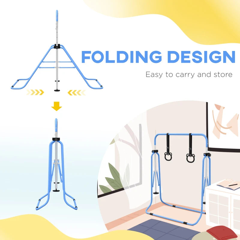 Adjustable Kids Gymnastics Bar with Rings, Learning SPACE