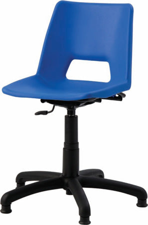 Advanced Adult / Secondary ICT Swivel Chair, Nylon Glides Petrol Blue Learning SPACE