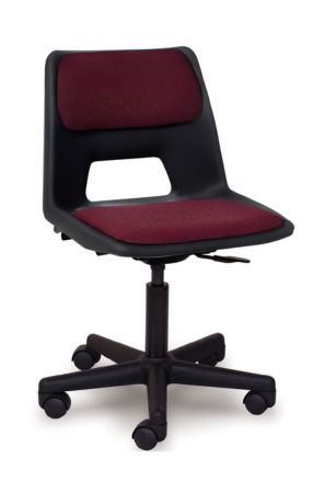 Advanced Adult / Secondary ICT Swivel Chair With Padding-Classroom Chairs,Classroom Furniture,Desk Chair,Furniture,Library Furniture,Movement Chairs & Accessories-Castors-Black-Aztec-AGP-SPB-C-BK-AD113-Learning SPACE