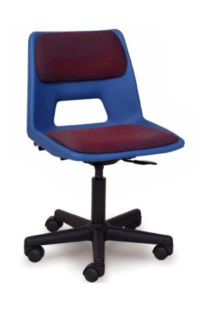 Advanced Adult / Secondary ICT Swivel Chair With Padding, Castors Petrol Blue Aztec Learning SPACE