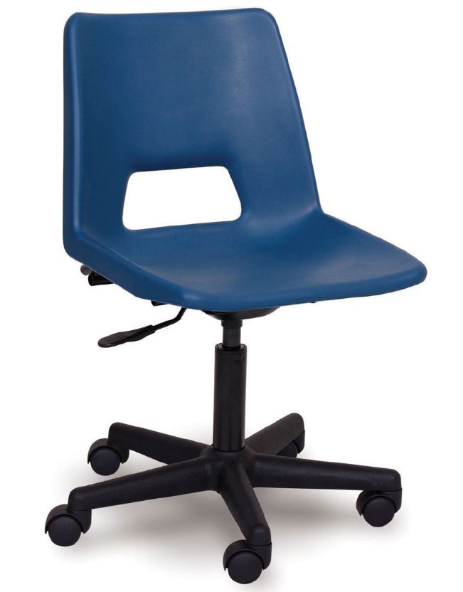 Advanced Adult / Secondary ICT Swivel Chair, Castors Petrol Blue Learning SPACE