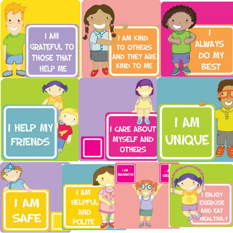 Affirmations (Full set of 10) Outdoor Signs-Calmer Classrooms, Classroom Displays, Forest School & Outdoor Garden Equipment, Helps With, Inspirational Playgrounds, Nurture Room, Playground Wall Art & Signs, Stock-Learning SPACE