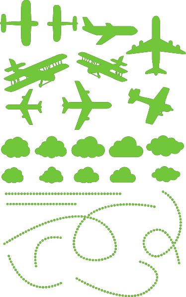 Airplane Wall/Ceiling Stickers, Green 34x55 cm Learning SPACE
