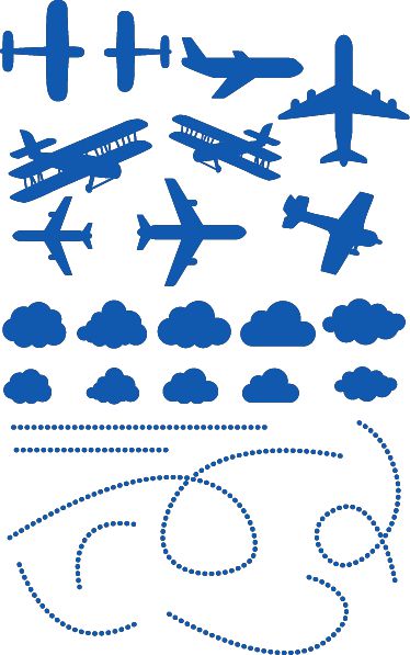 Airplane Wall/Ceiling Stickers, Blue 34x55 cm Learning SPACE