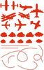 Airplane Wall/Ceiling Stickers, Red 34x55 cm Learning SPACE