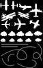 Airplane Wall/Ceiling Stickers, White 34x55 cm Learning SPACE