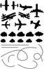 Airplane Wall/Ceiling Stickers-Ceiling Decor, Sticker, Wall & Ceiling Stickers-Black-34x55 cm-Learning SPACE