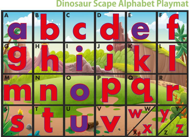 Alphabet Themed Playmats and Tiles, Dinosaur 1m x 1.5m Platmat Learning SPACE
